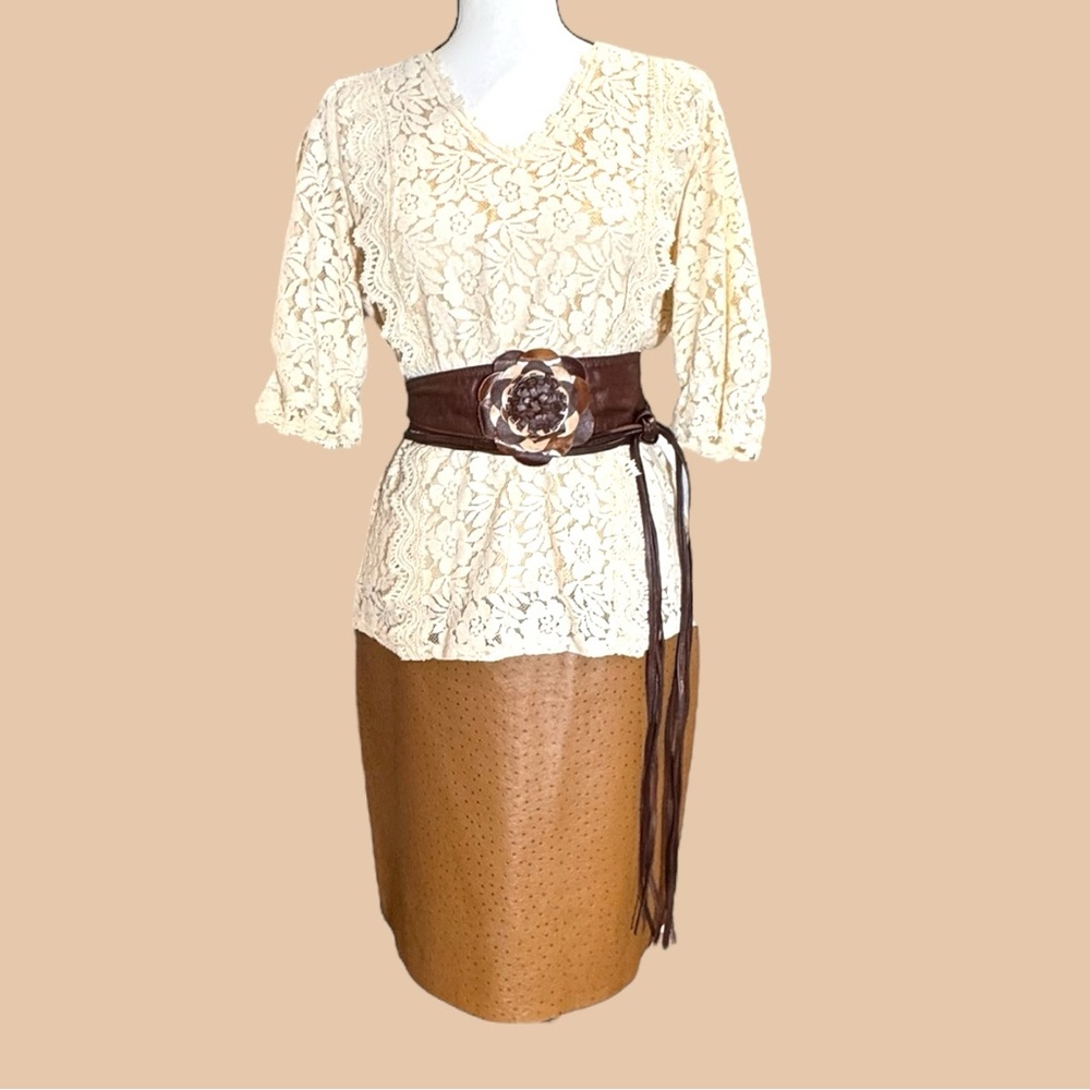 Vintage Leather Skirt Express World Brand